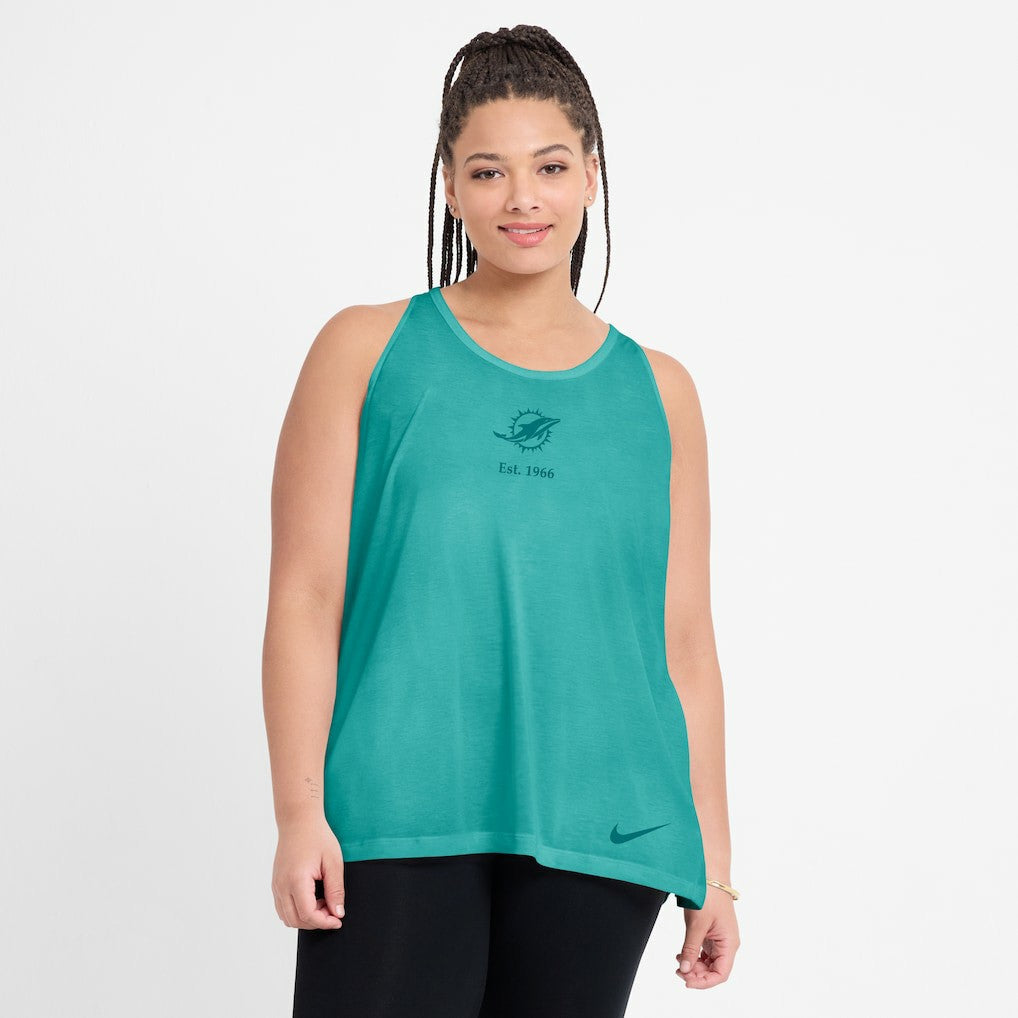 Women's Glory Open-Back Crisscross Dri-FIT Tank Top - Miami Dolphins Tops