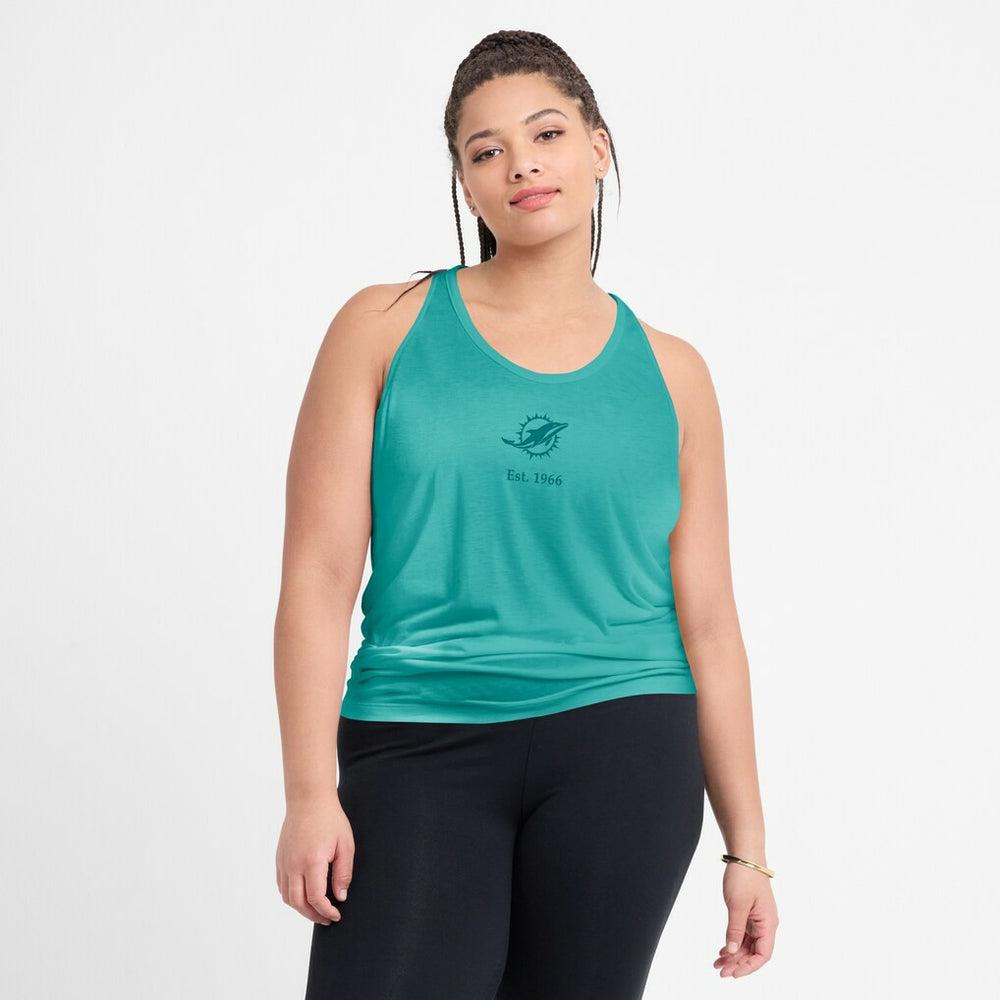 Women's Glory Open-Back Crisscross Dri-FIT Tank Top - Miami Dolphins Tops