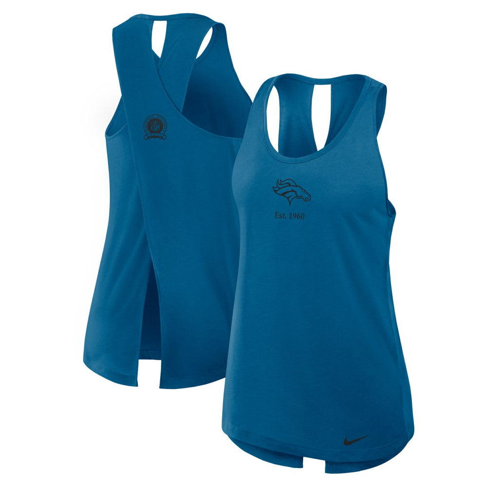 Women's Glory Open-Back Crisscross Dri-FIT Tank Top - Denver Broncos Tops