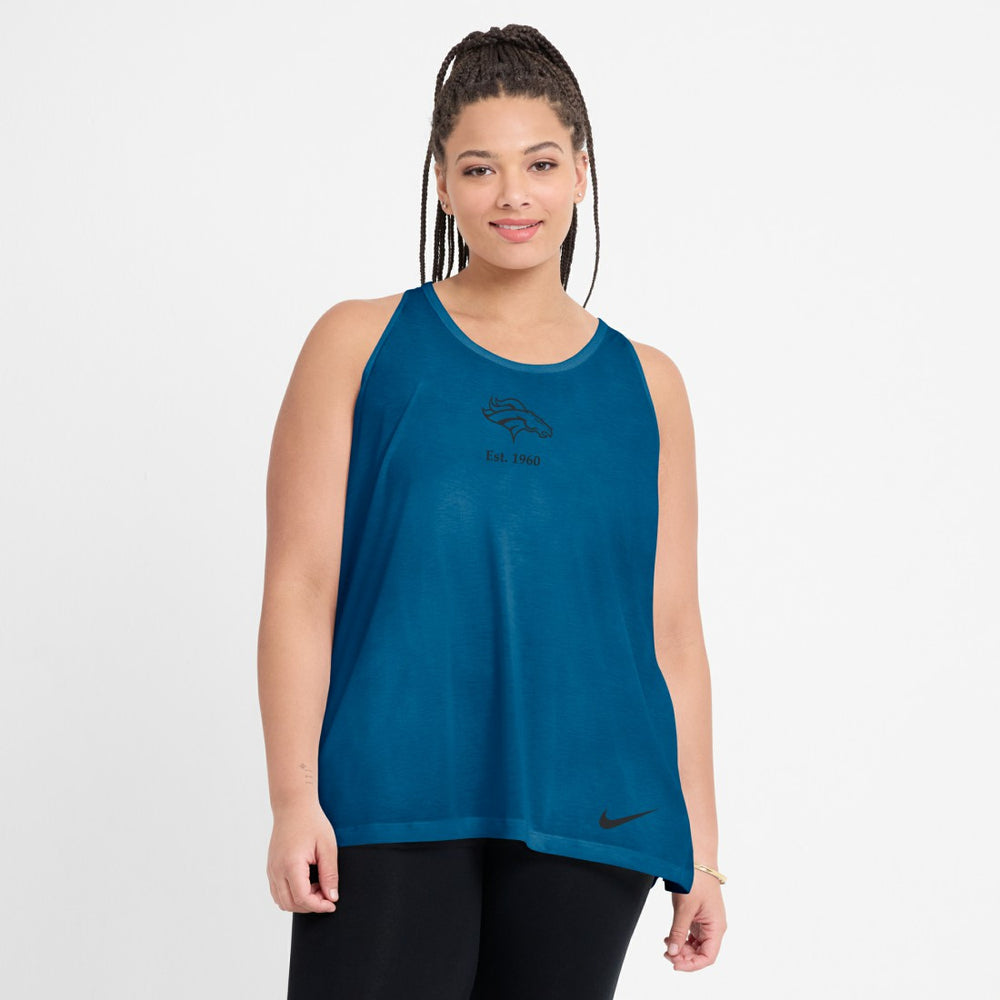 Women's Glory Open-Back Crisscross Dri-FIT Tank Top - Denver Broncos Tops