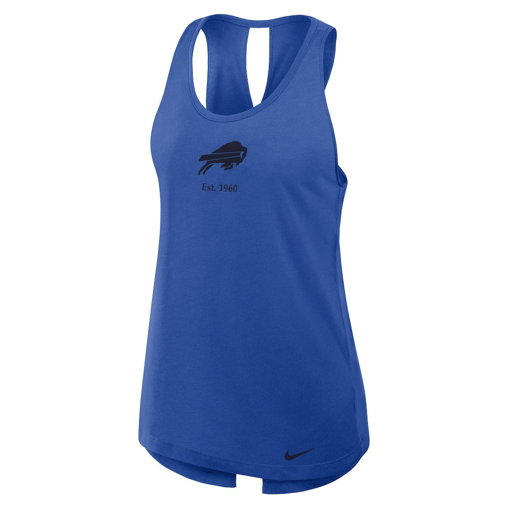 Women's Glory Open-Back Crisscross Dri-FIT Tank Top - Buffalo Bills Tops