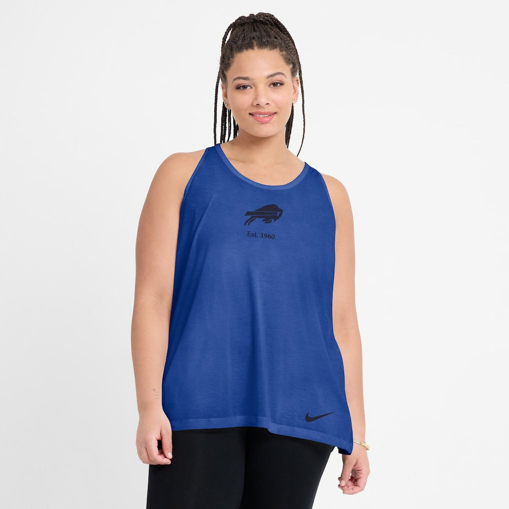 Women's Glory Open-Back Crisscross Dri-FIT Tank Top - Buffalo Bills Tops