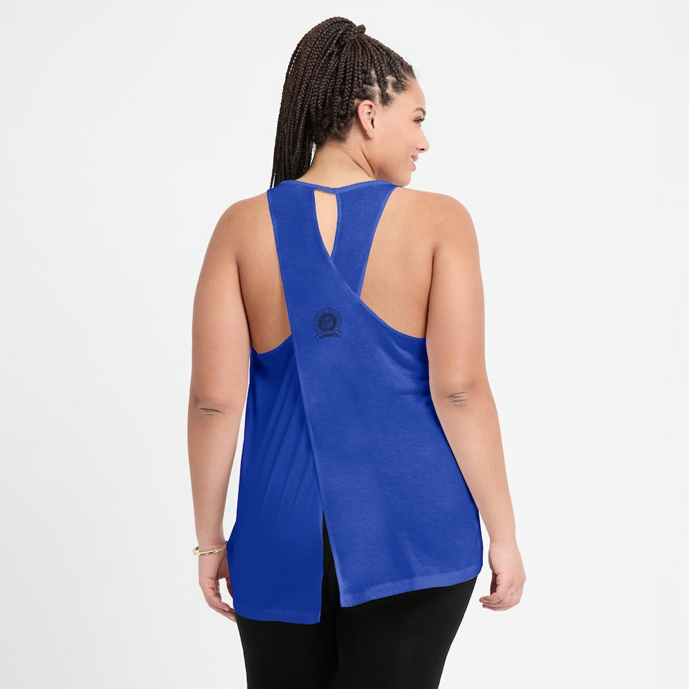 Women's Glory Open-Back Crisscross Dri-FIT Tank Top - Los Angeles Rams Tops