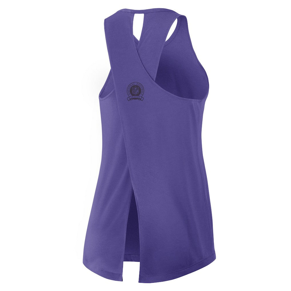 Women's Glory Open-Back Crisscross Dri-FIT Tank Top - Baltimore Ravens Tops