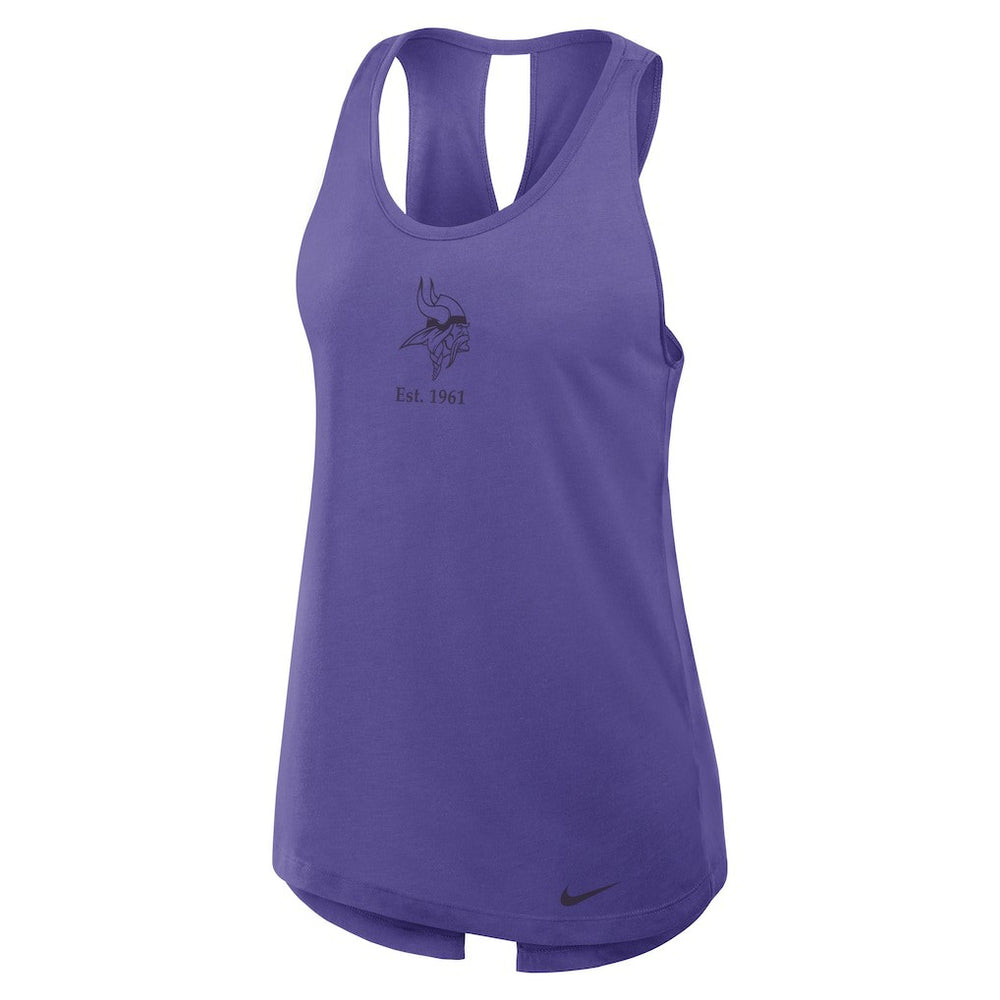 Women's Glory Open-Back Crisscross Dri-FIT Tank Top - Minnesota Vikings Tops