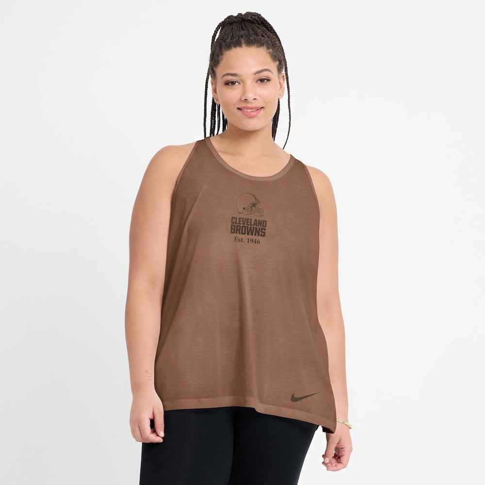 Women's Glory Open-Back Crisscross Dri-FIT Tank Top - Cleveland Browns Tops