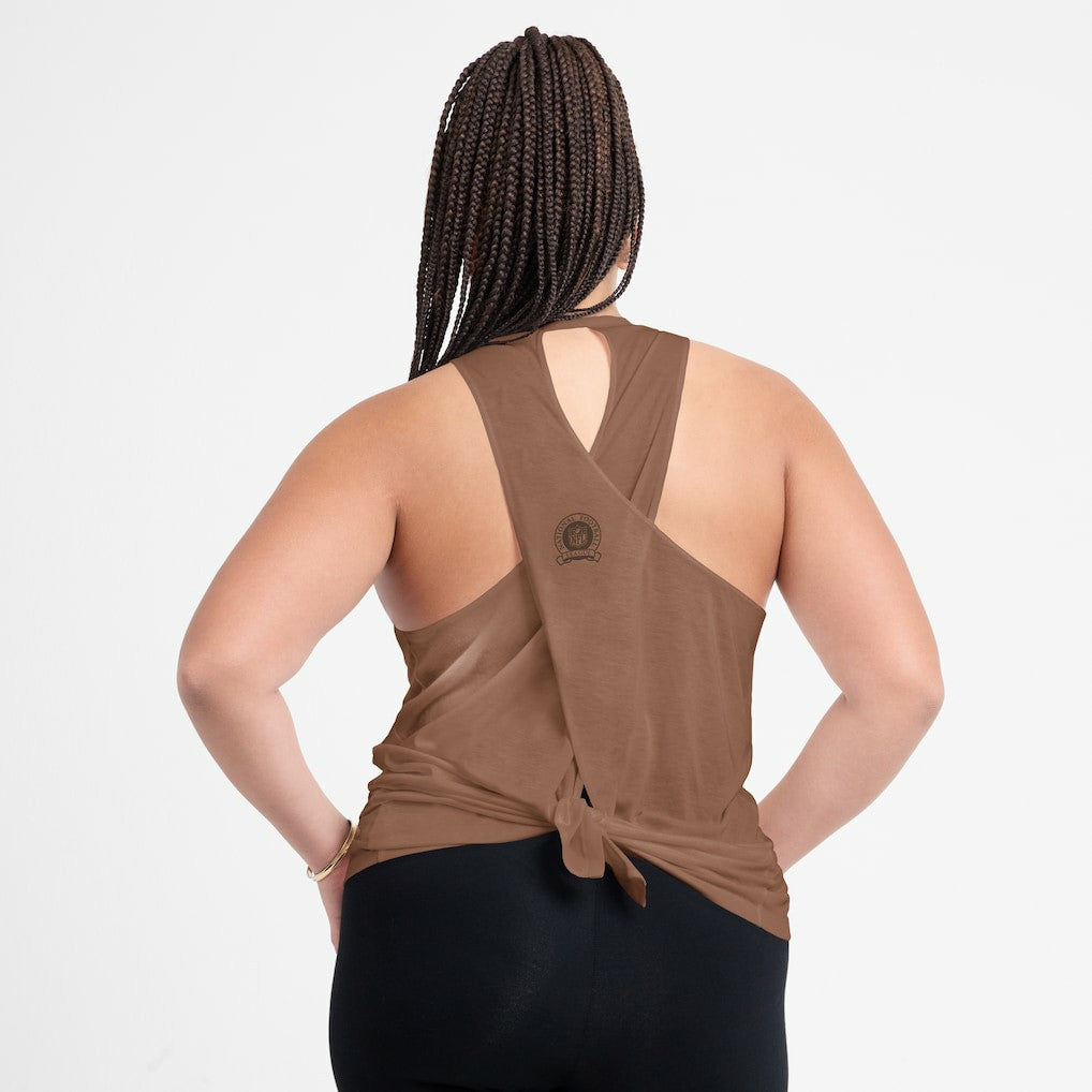 Women's Glory Open-Back Crisscross Dri-FIT Tank Top - Cleveland Browns Tops