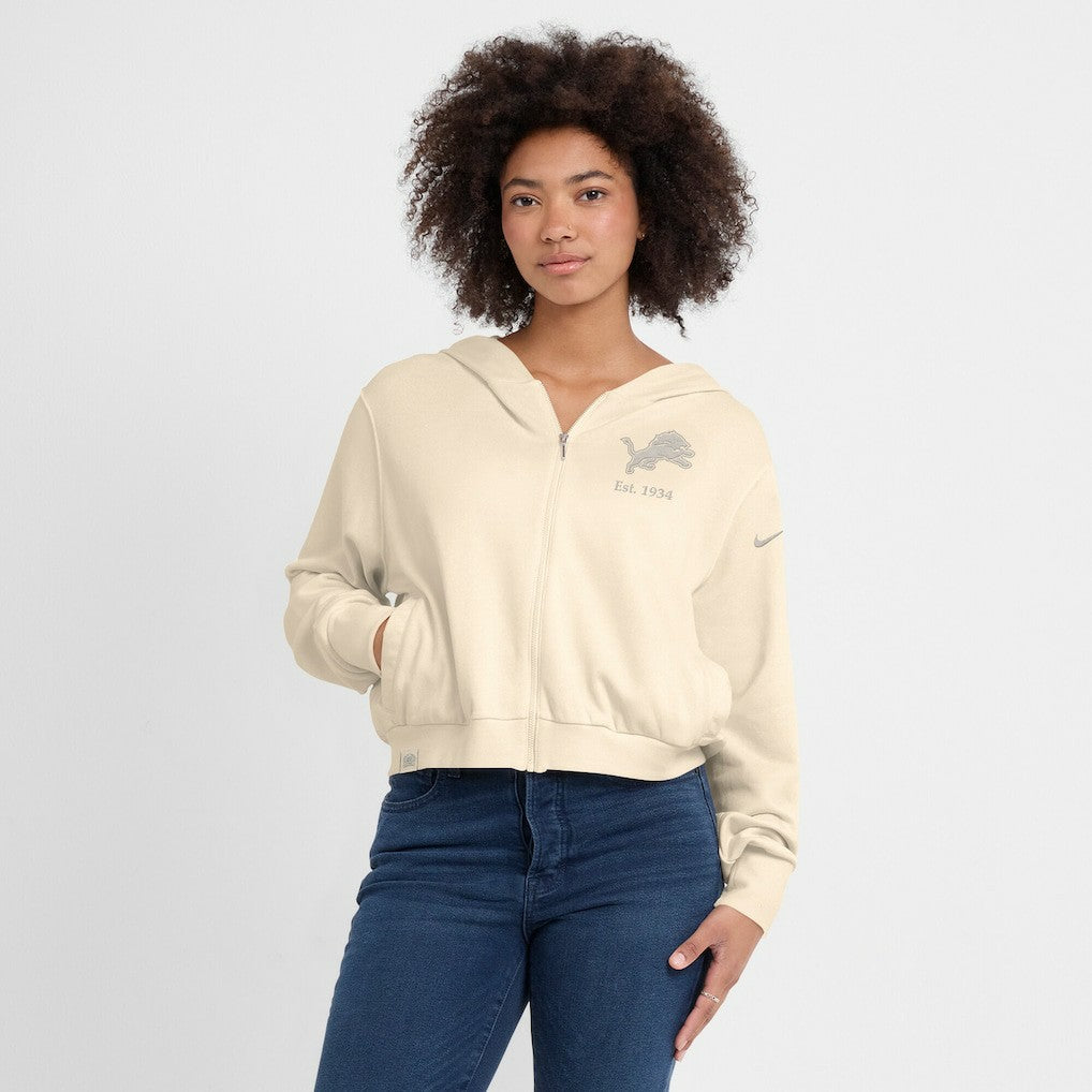 Women's Glory Cropped Full-Zip Hoodie - Detroit Lions Hoodies