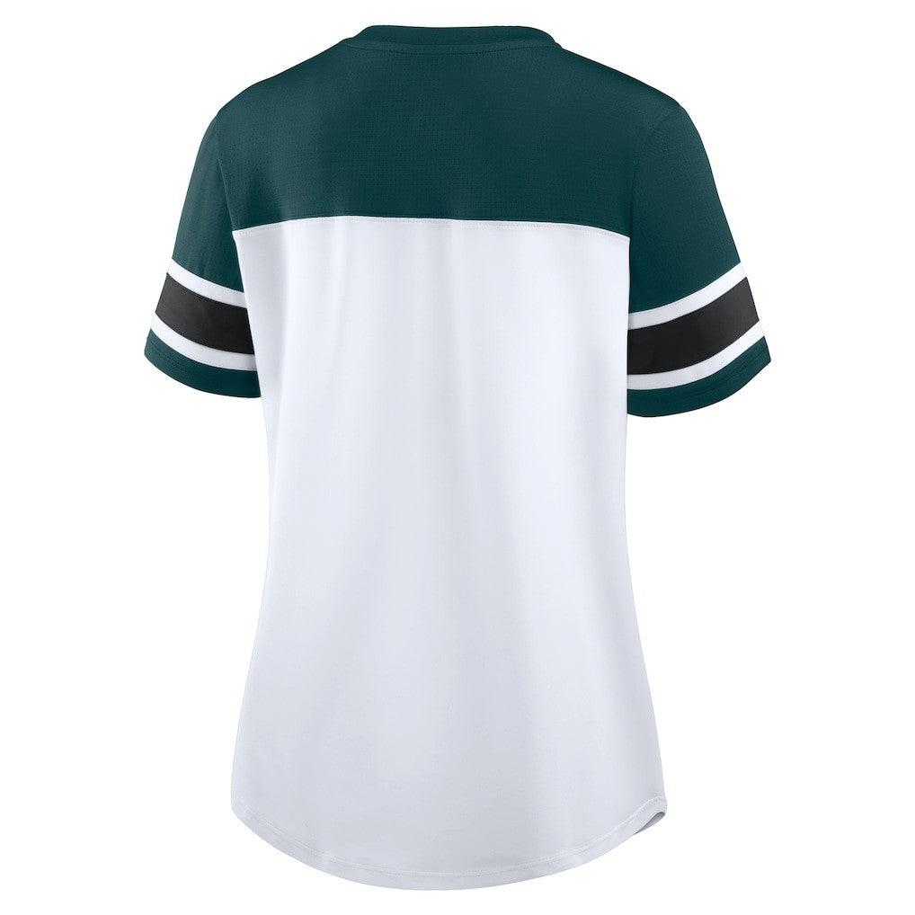 Women's Athena Rhinestone Lace-Up V-Neck T-Shirt - Philadelphia Eagles T-shirts