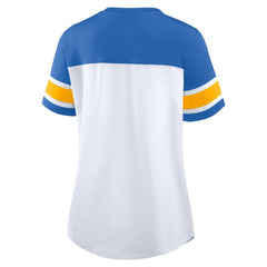 Women's Athena Rhinestone Lace-Up V-Neck T-Shirt - Los Angeles Chargers T-shirts