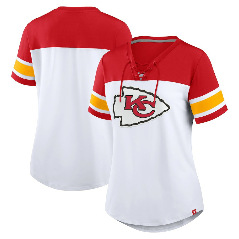Women's Athena Lace-Up V-Neck T-Shirt - Kansas City Chiefs T-shirts