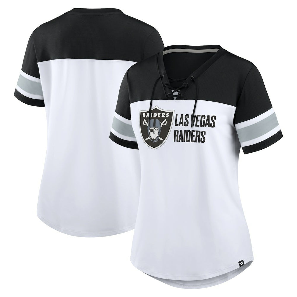 Women's Athena Lace-Up V-Neck T-Shirt - Las Vegas Raiders T-shirts