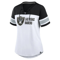 Women's Athena Lace-Up V-Neck T-Shirt - Las Vegas Raiders T-shirts