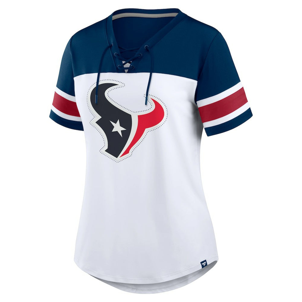 Women's Athena Rhinestone Lace-Up V-Neck T-Shirt - Houston Texans T-shirts