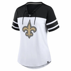 Women's Athena Rhinestone Lace-Up V-Neck T-Shirt - New Orleans Saints T-shirts