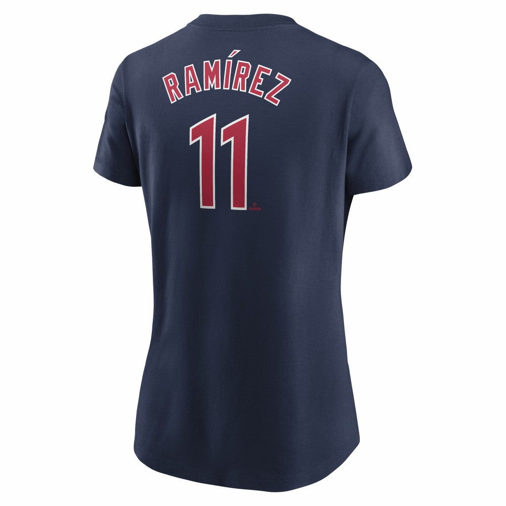 Navy José Ramírez Cleveland Guardians Nike Women's Cooperstown Collection Fuse Name & Number T-Shirt