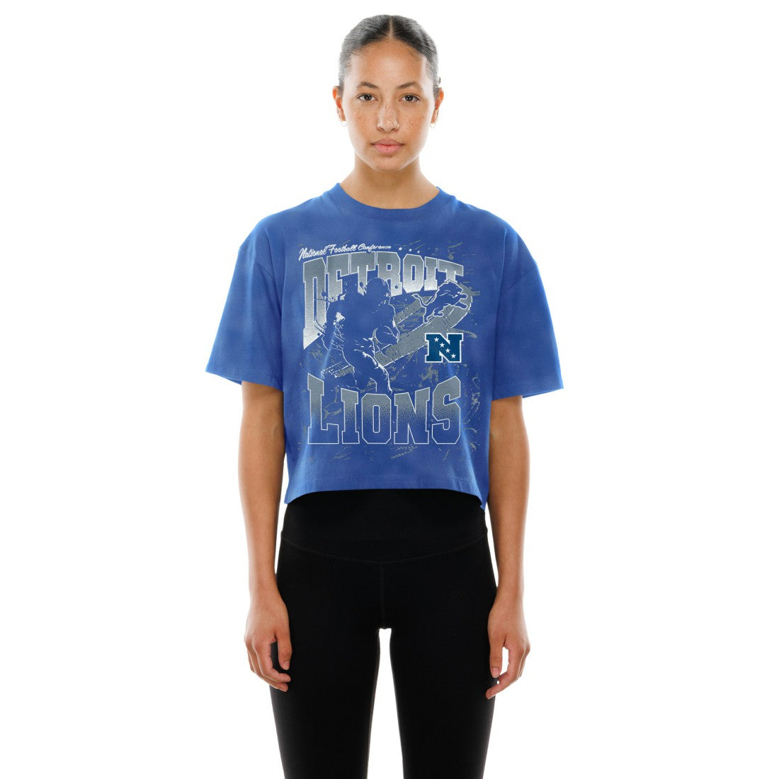 Women's Cropped Boxy Sport Classics Mineral Wash T-Shirt - Detroit Lions T-shirts