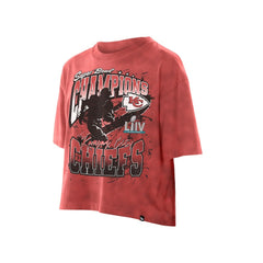 Women's Cropped Boxy Sport Classics Mineral Wash T-Shirt - Kansas City Chiefs T-shirts