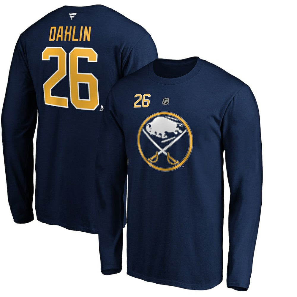 NHL Rasmus Dahlin Buffalo Sabres Fanatics Authentic Stack Name & Number T-Shirt
