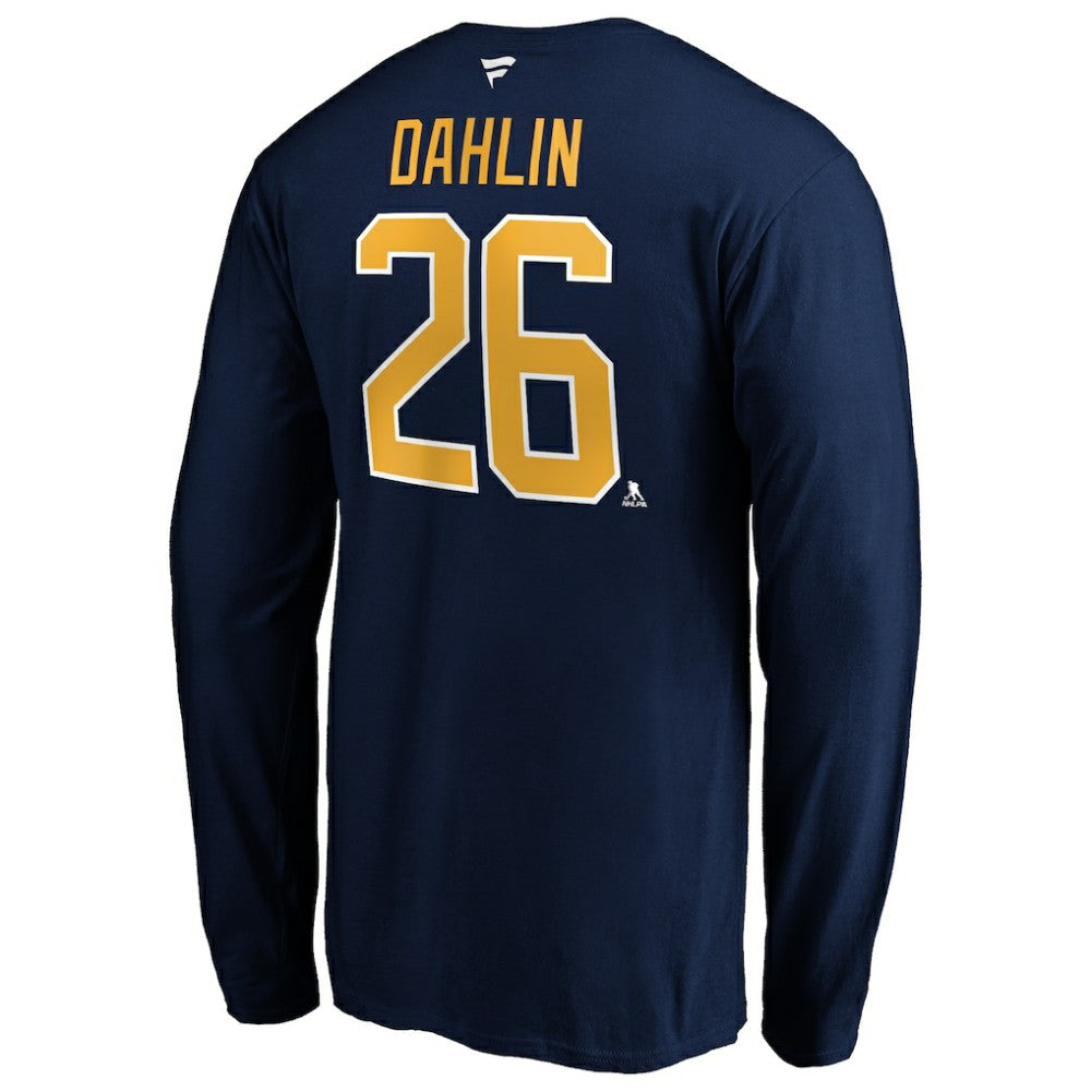 NHL Rasmus Dahlin Buffalo Sabres Fanatics Authentic Stack Name & Number T-Shirt