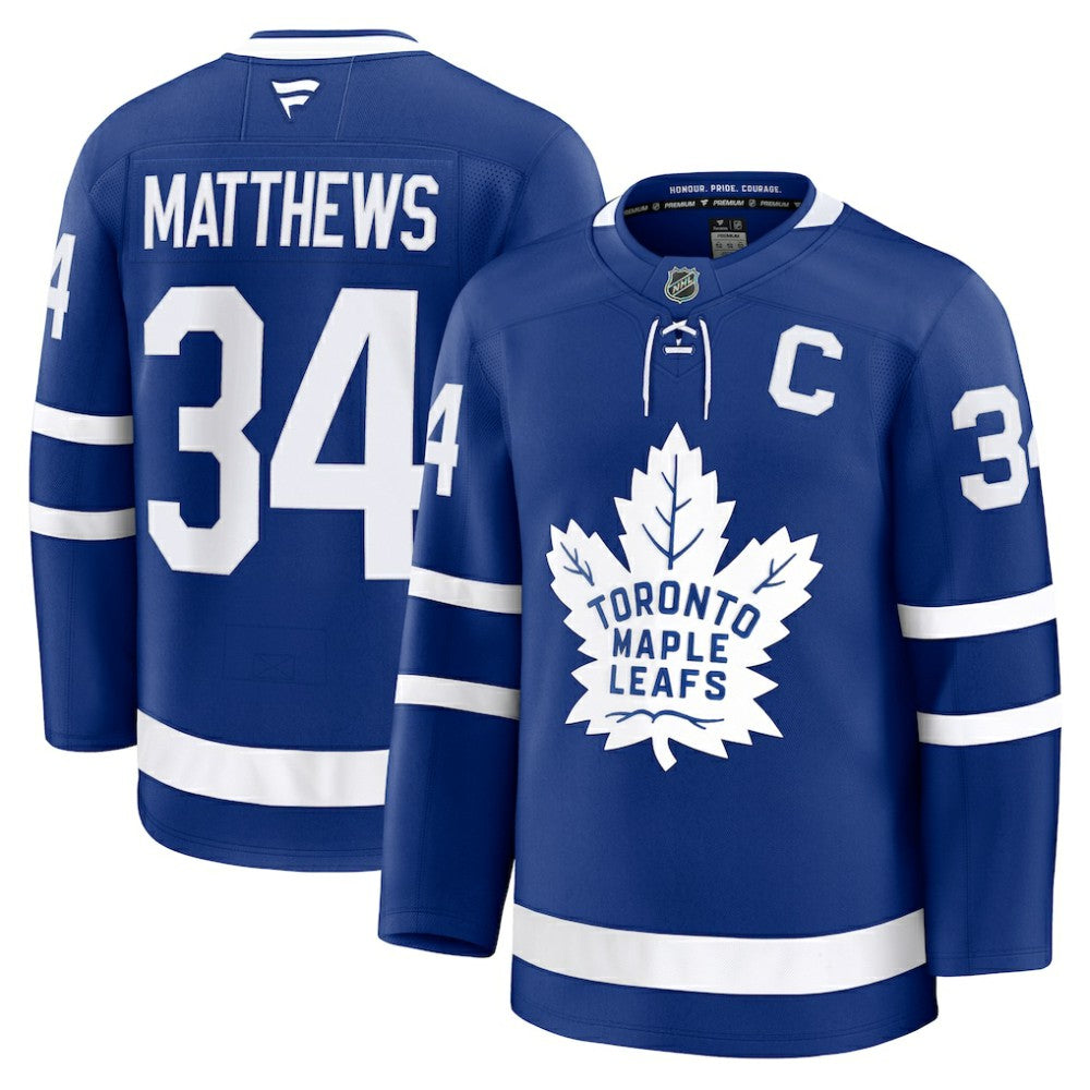 NHL Auston Matthews Toronto Maple Leafs Fanatics Captain Patch Home Premium Jersey