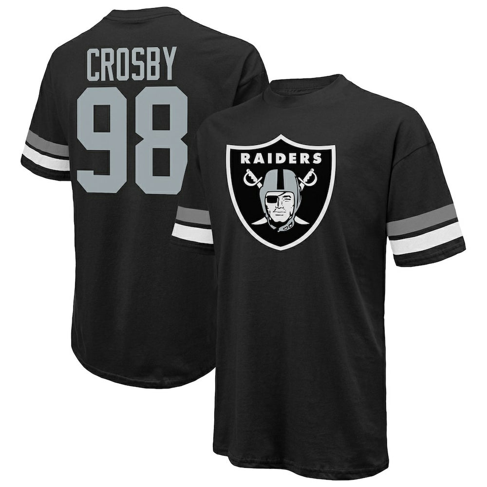 Maxx Crosby  Majestic Threads Name & Number Oversize Fit T-Shirt - Las Vegas Raiders T-shirts