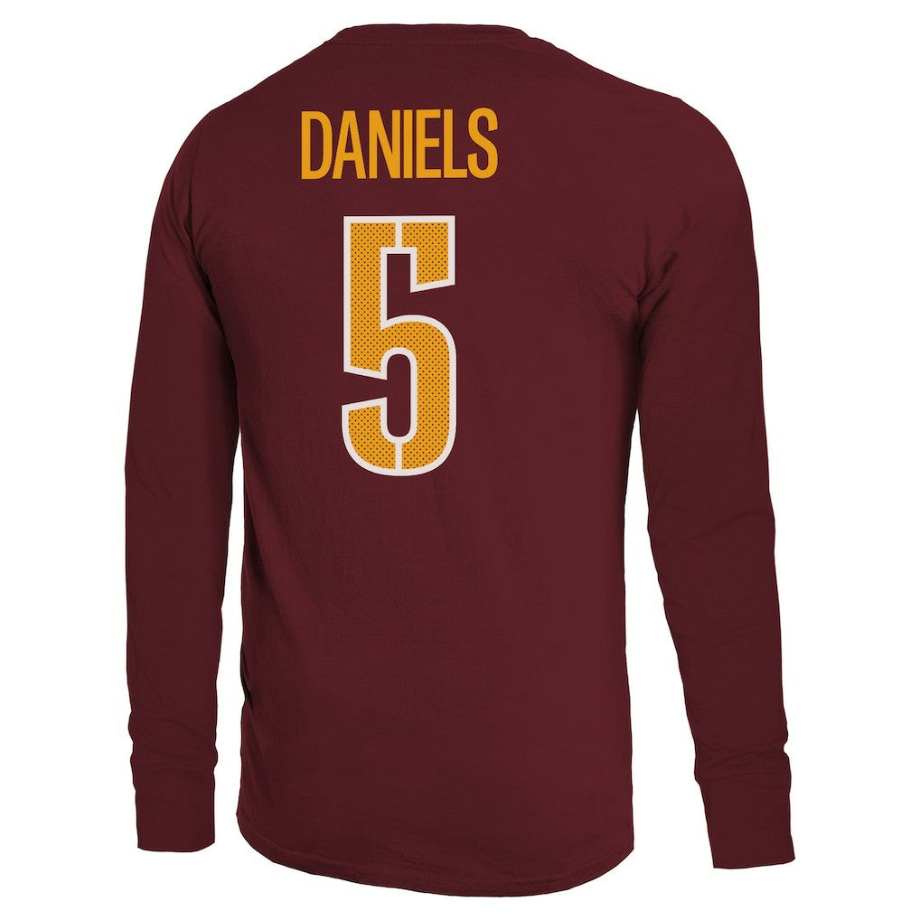 Jayden Daniels  Majestic Threads Name & Number Non-Distressed Long Sleeve T-Shirt - Washington Commanders T-shirts