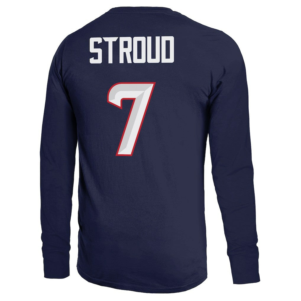 C.J. Stroud  Majestic Threads Name & Number Non-Distressed Long Sleeve T-Shirt - Houston Texans T-shirts