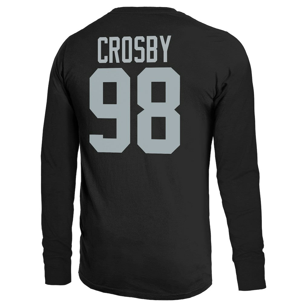 Maxx Crosby  Majestic Threads Name & Number Non-Distressed Long Sleeve T-Shirt - Las Vegas Raiders T-shirts