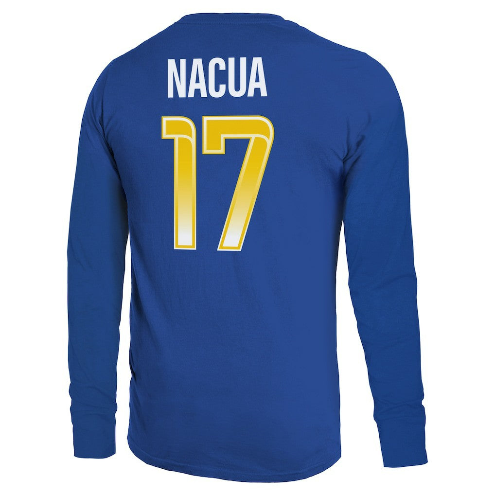 Puka Nacua  Majestic Threads Name & Number Non-Distressed Long Sleeve T-Shirt - Los Angeles Rams T-shirts