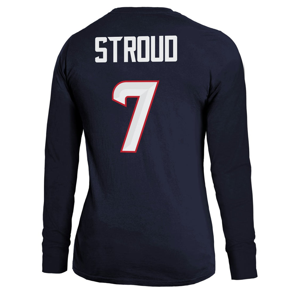 C.J. Stroud  Majestic Threads Women's Player Name & Number Long Sleeve T-Shirt - Houston Texans T-shirts