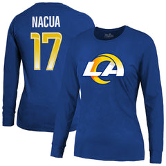 Puka Nacua  Majestic Threads Women's Player Name & Number Long Sleeve T-Shirt - Los Angeles Rams T-shirts