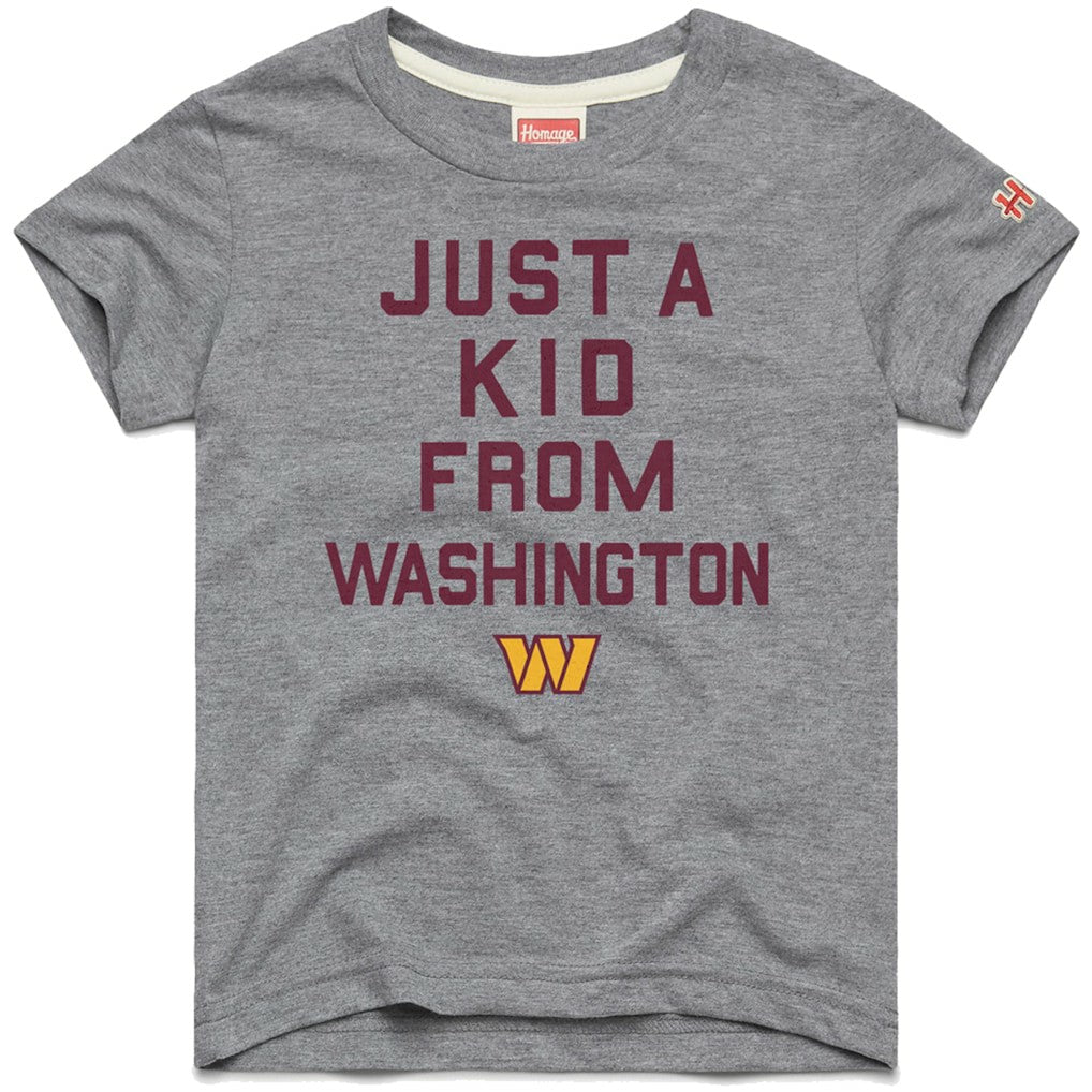 Homage Youth Just a Kid Tri-Blend T-Shirt - Washington Commanders T-shirts