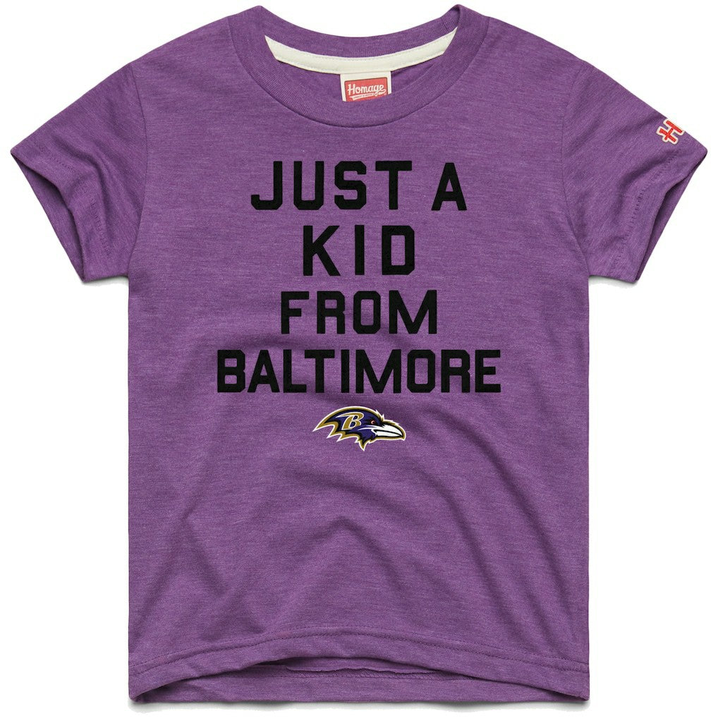 Homage Youth Just a Kid Tri-Blend T-Shirt - Baltimore Ravens T-shirts