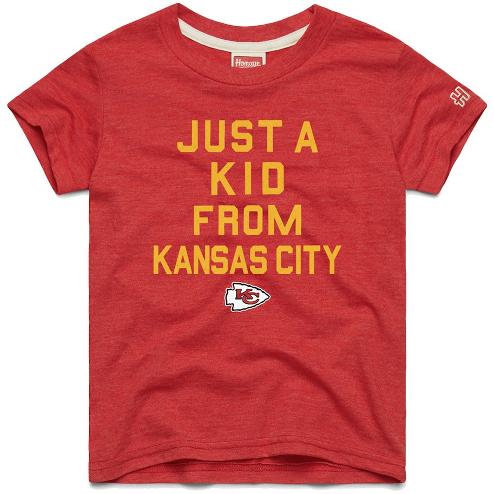 Homage Youth Just a Kid Tri-Blend T-Shirt - Kansas City Chiefs T-shirts