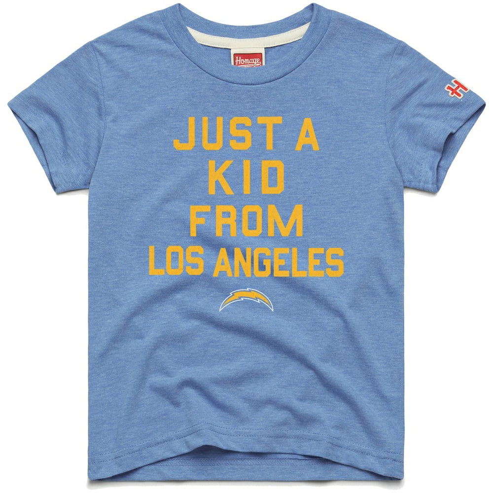Homage Youth Just a Kid Tri-Blend T-Shirt - Los Angeles Chargers T-shirts