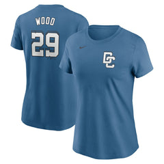 Blue James Wood Washington Nationals Nike Women's 2025 City Connect Fuse Name & Number T-Shirt