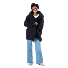 The Best Lounger in the World By Jill Martin Miami Heat Unisex Black Oversized Open-Front Hoodie Sweater shop