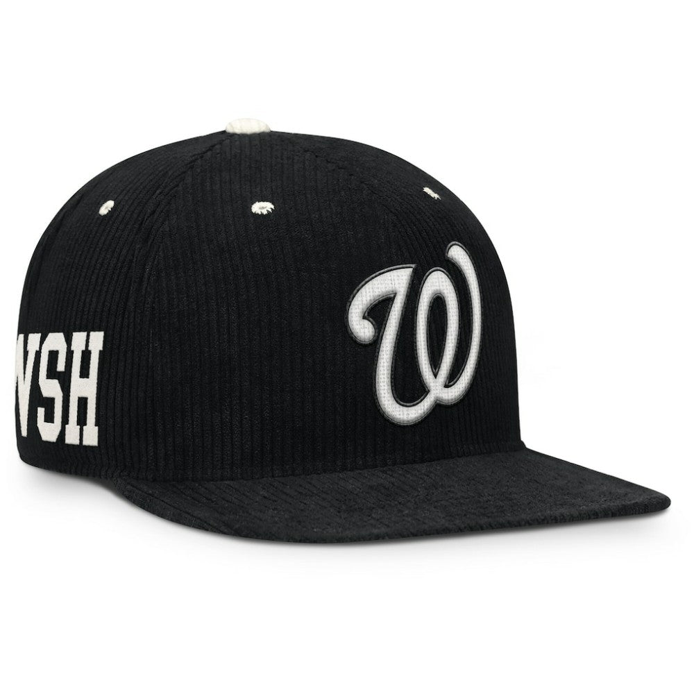 Black Washington Nationals Nike Pro Corduroy Structured Snapback Hat