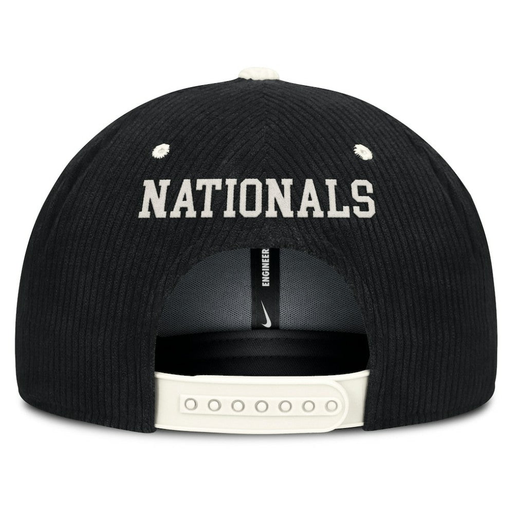 Black Washington Nationals Nike Pro Corduroy Structured Snapback Hat