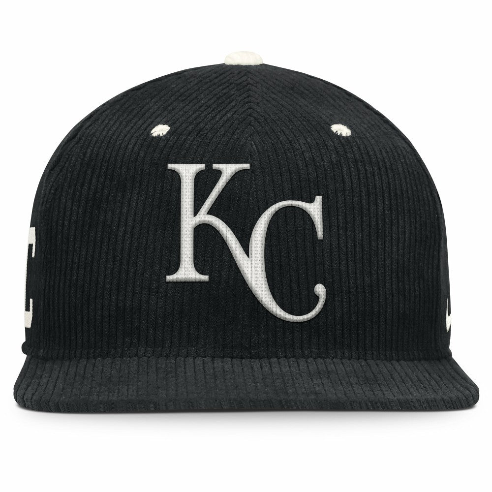 Black Kansas City Royals Nike Pro Corduroy Structured Snapback Hat