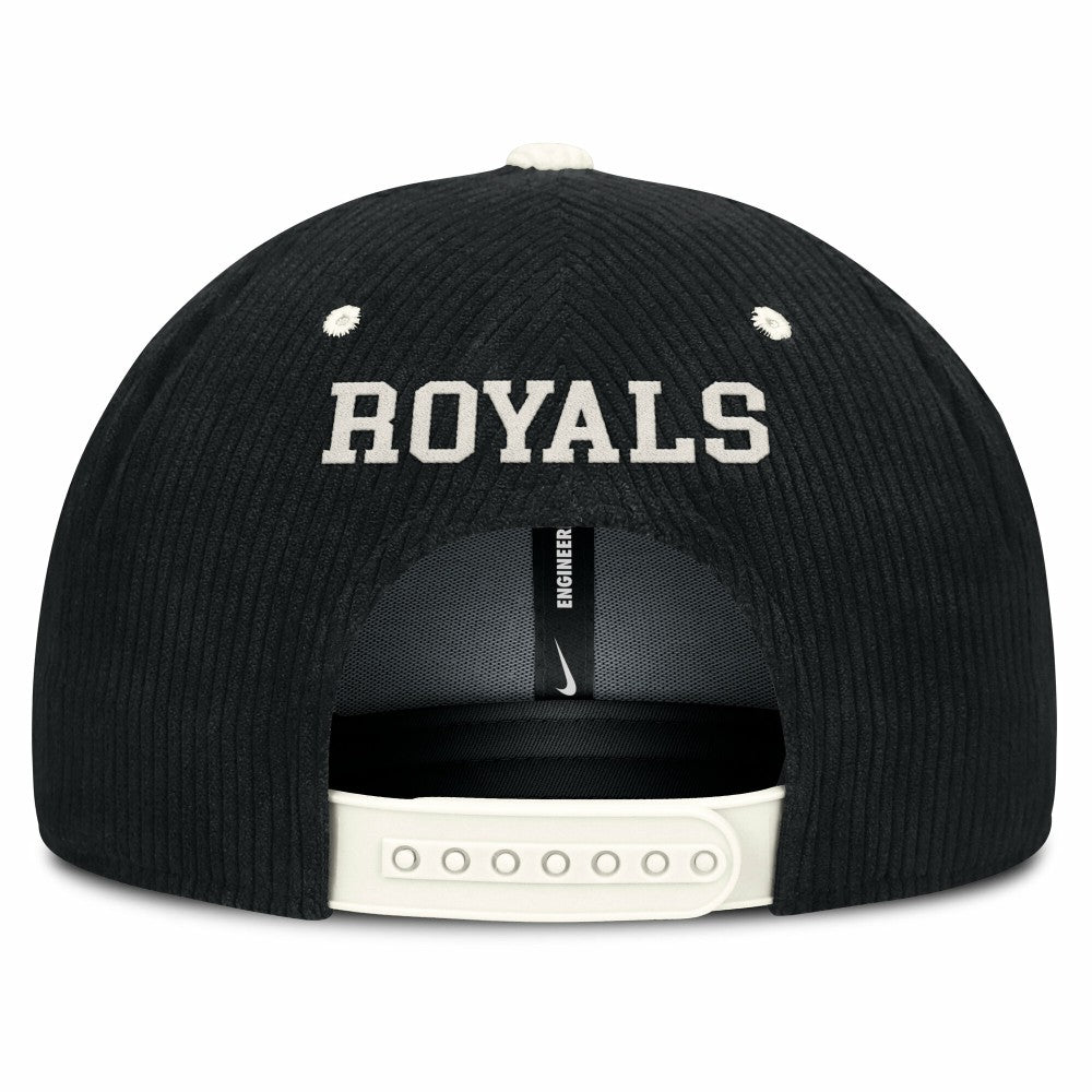 Black Kansas City Royals Nike Pro Corduroy Structured Snapback Hat