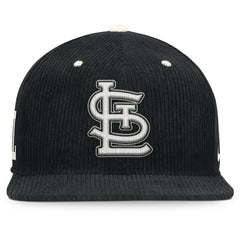 Black St. Louis Cardinals Nike Pro Corduroy Structured Snapback Hat