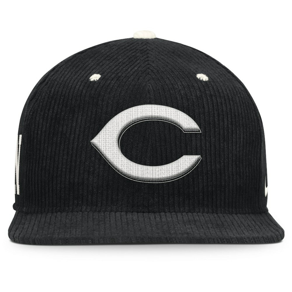 Black Cincinnati Reds Nike Pro Corduroy Structured Snapback Hat