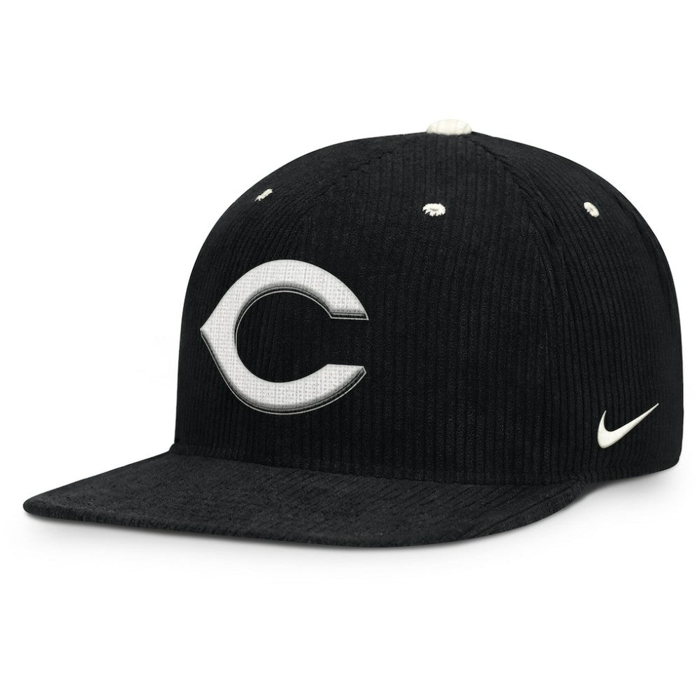 Black Cincinnati Reds Nike Pro Corduroy Structured Snapback Hat