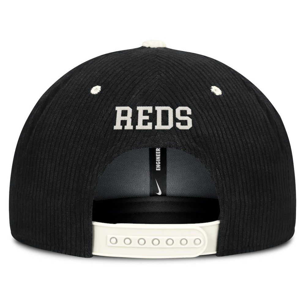 Black Cincinnati Reds Nike Pro Corduroy Structured Snapback Hat