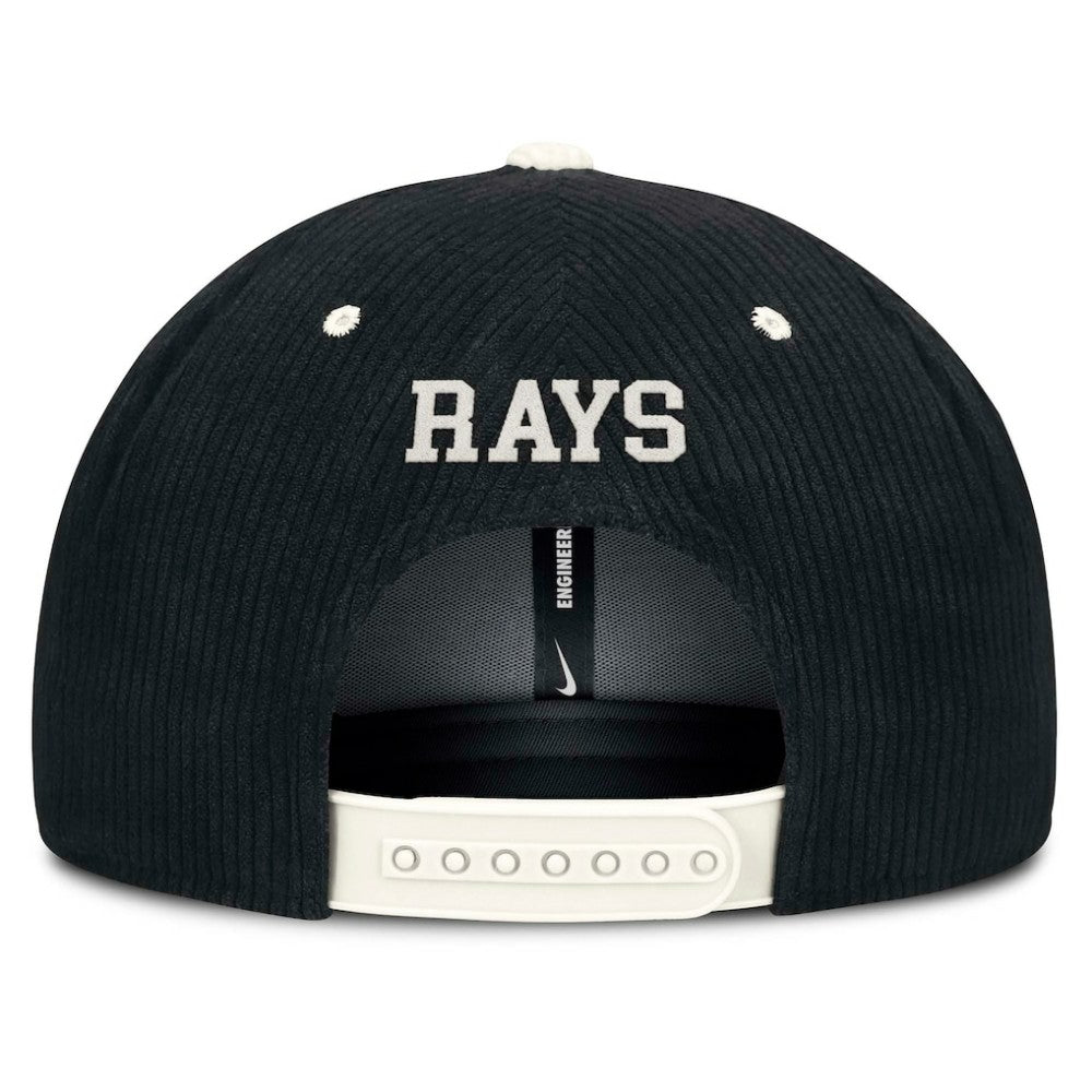 Black Tampa Bay Rays Nike Pro Corduroy Structured Snapback Hat