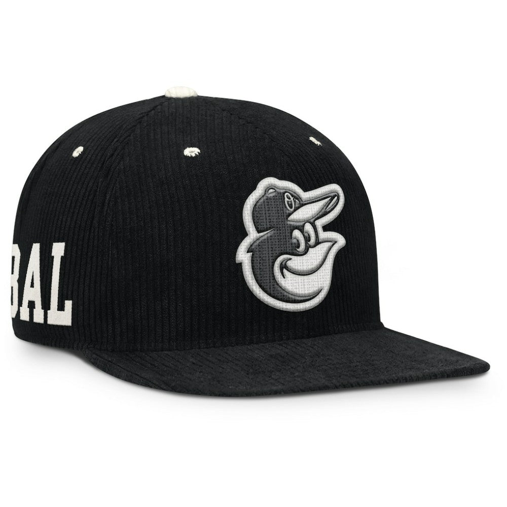 Black Baltimore Orioles Nike Pro Corduroy Structured Snapback Hat