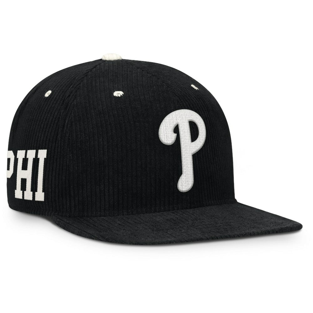 Black Philadelphia Phillies Nike Pro Corduroy Structured Snapback Hat