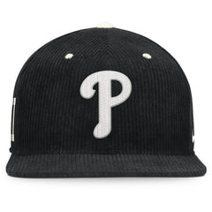 Black Philadelphia Phillies Nike Pro Corduroy Structured Snapback Hat